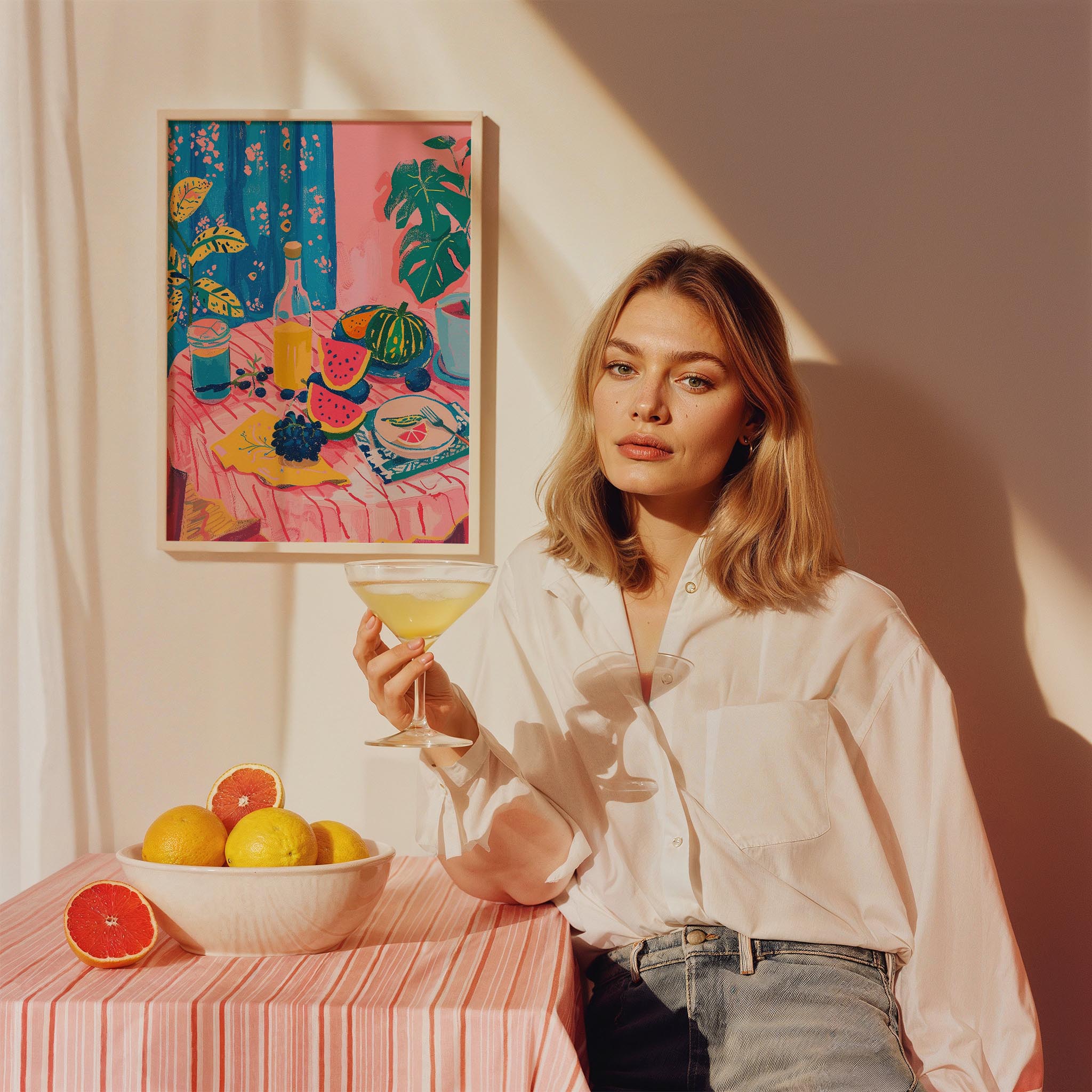 Karpuz Limonata Meyve Sofrası Mutfak Duvar Tablosu