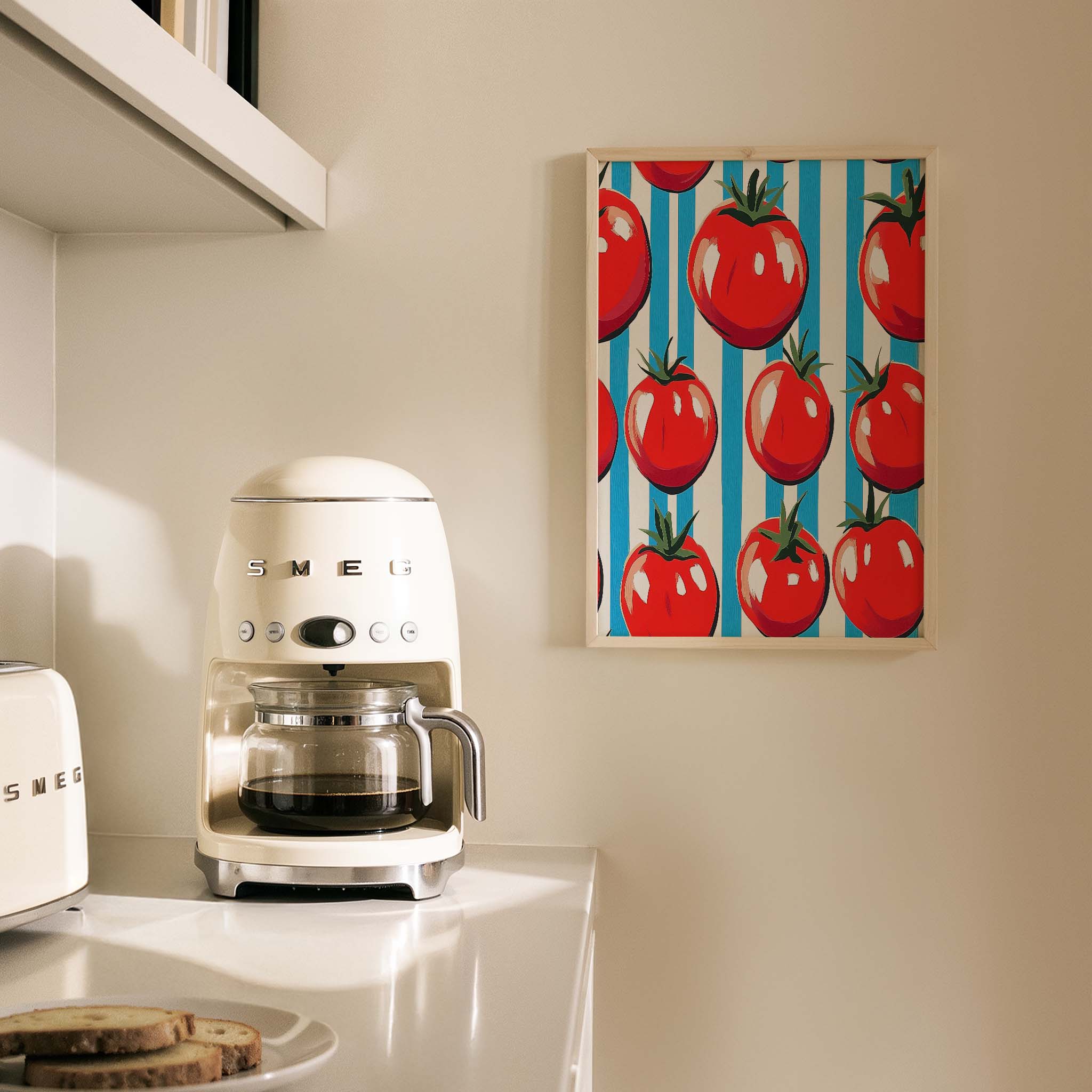 Salkım Domates I Retro Pop Art Mutfak Duvar Tablosu