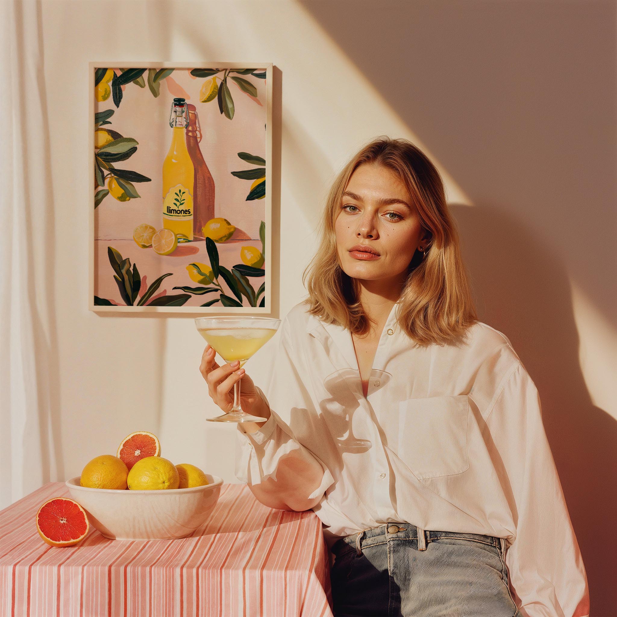 Limoncello Natürmort Akdeniz İtalya Koleksiyonu Mutfak Duvar Tablosu II