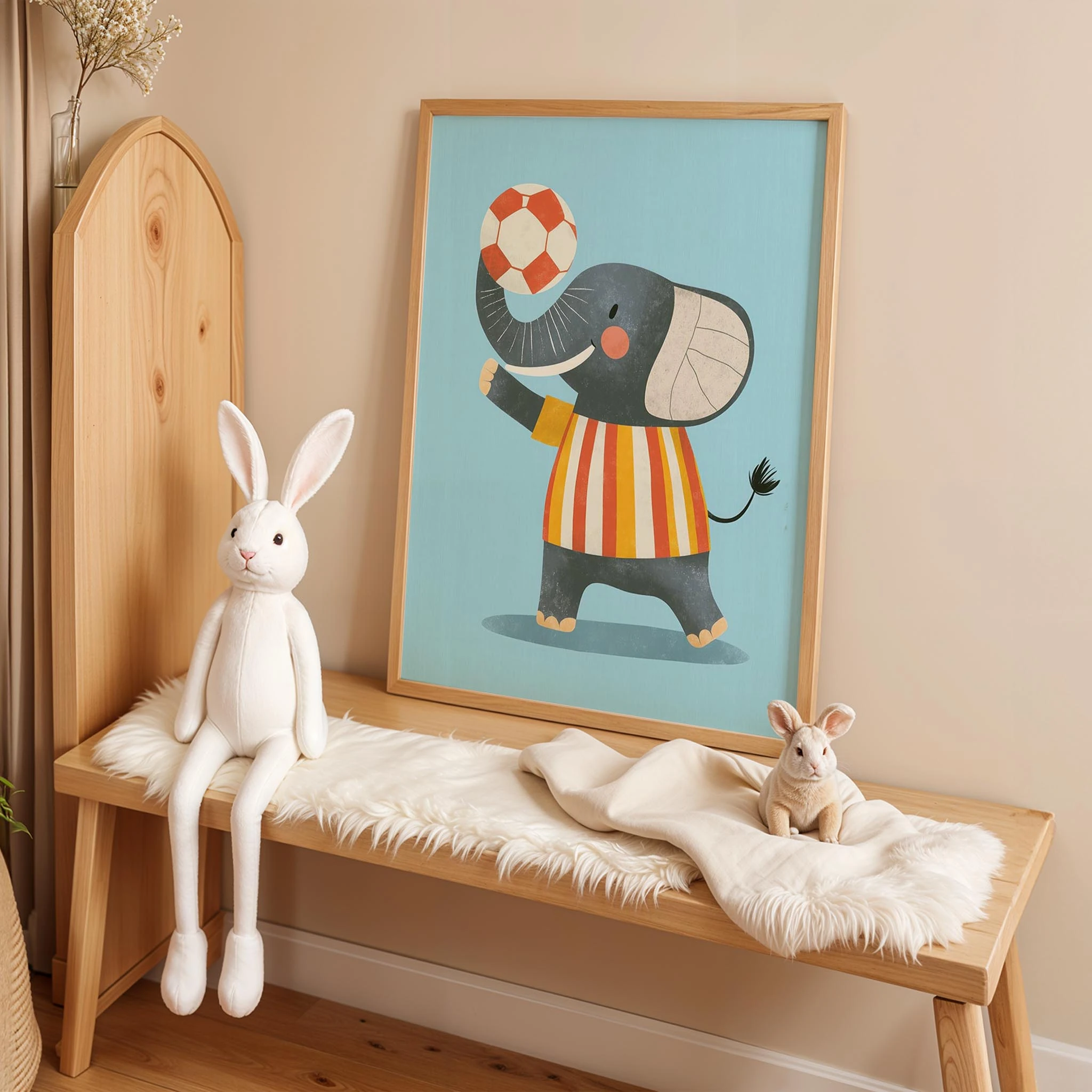 Futbolcu Fil - Mavi Fon