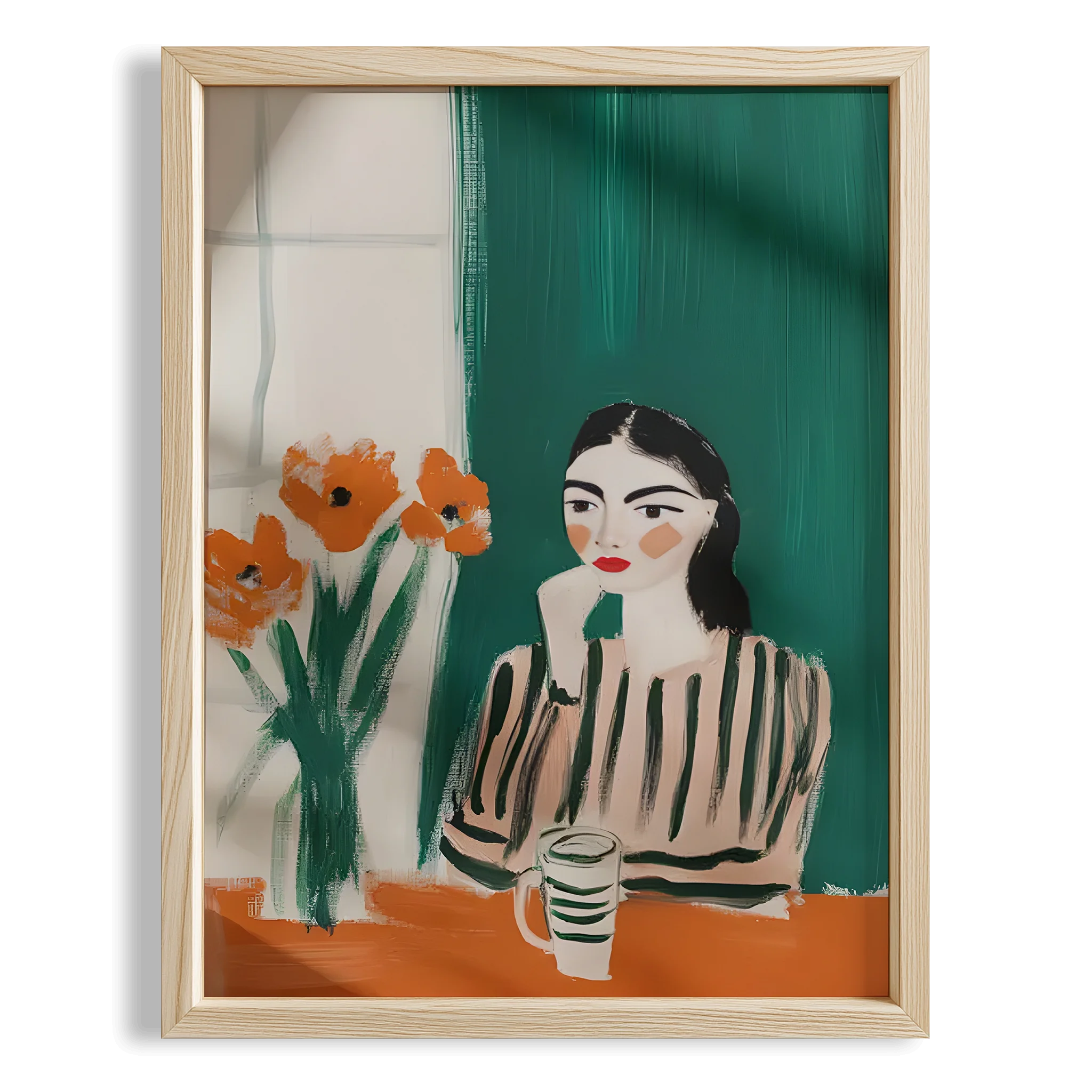 Masa Başı Portre I - Çiçeklerle