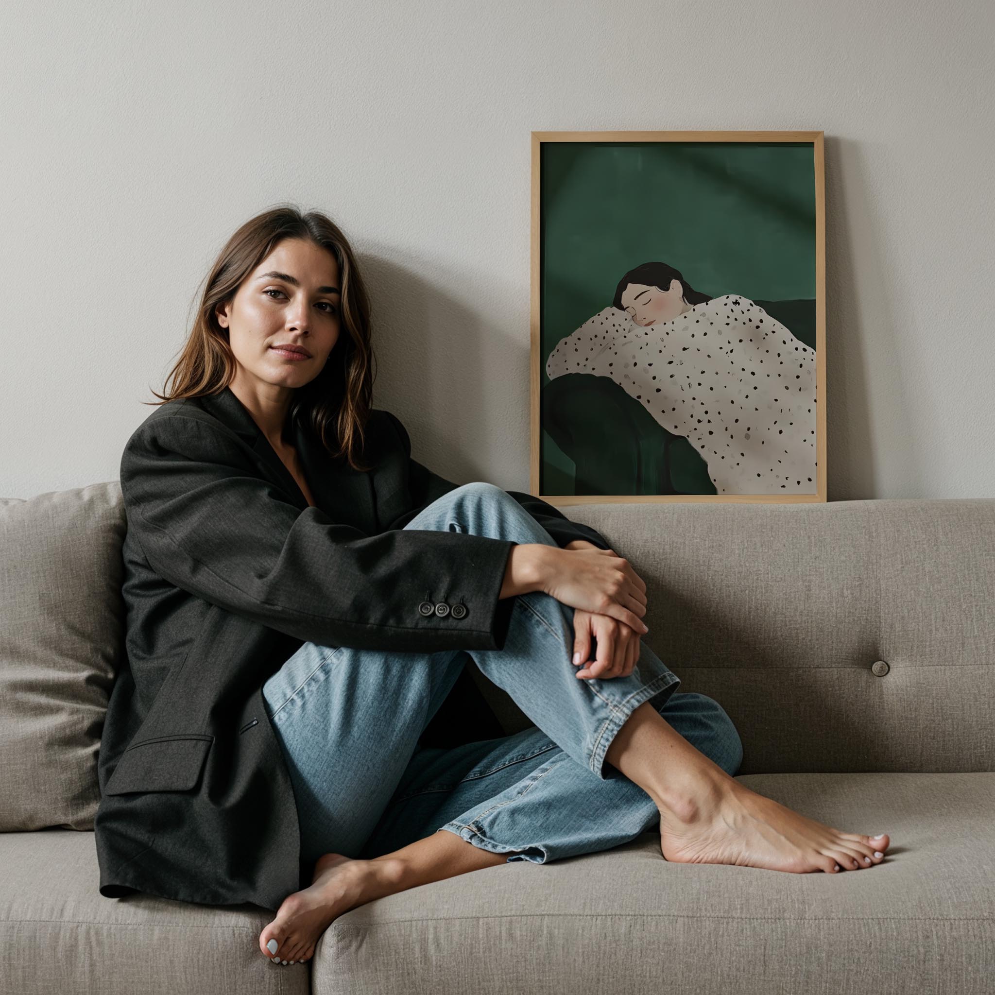 Puantiyeli Dinlenme I - Yeşil Koltuk