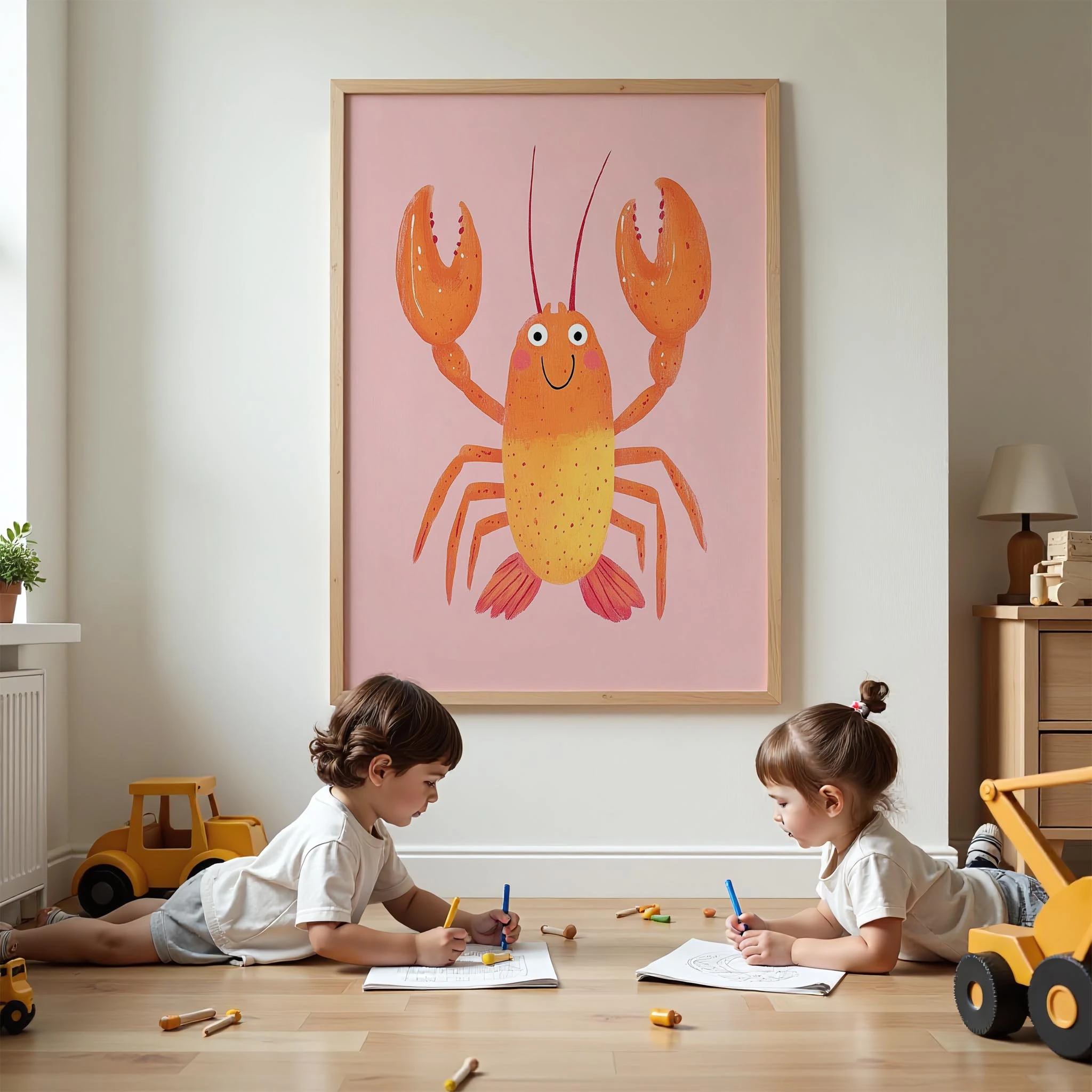 Şirin Istakoz - Pembe Fon