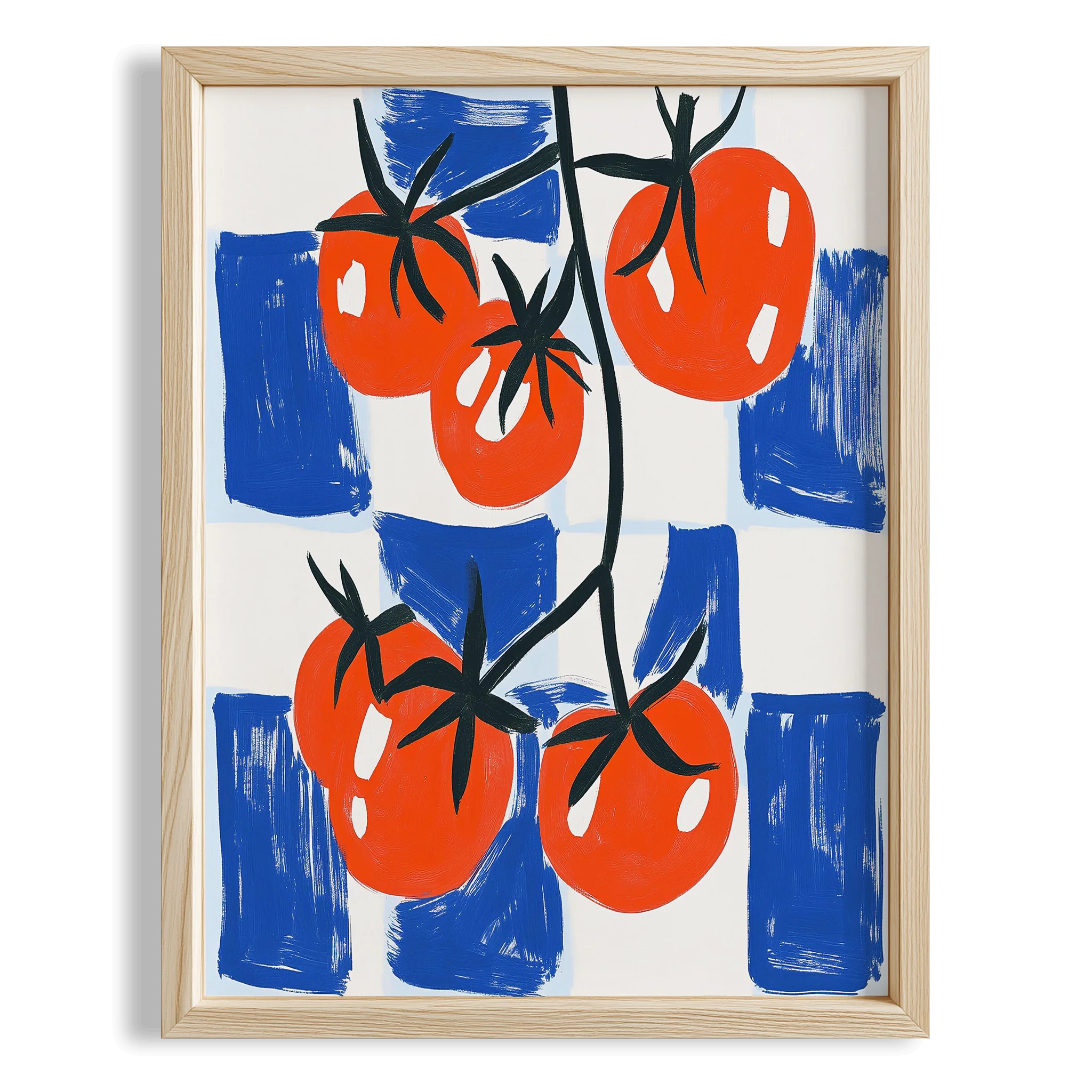 Salkım Domates II Retro Pop Art Mutfak Duvar Tablosu