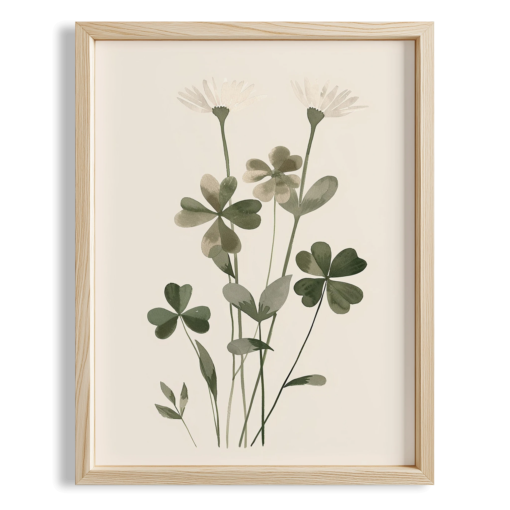 Kuru Dal ve Yaprak Çizimi Minimalist - Duvar Tablosu