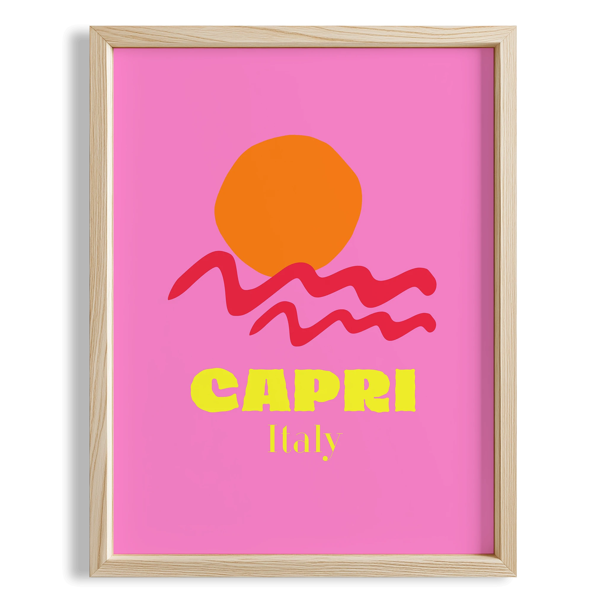 Capri Italy İllüstrasyon İtalya Koleksiyonu Mutfak Duvar Tablosu