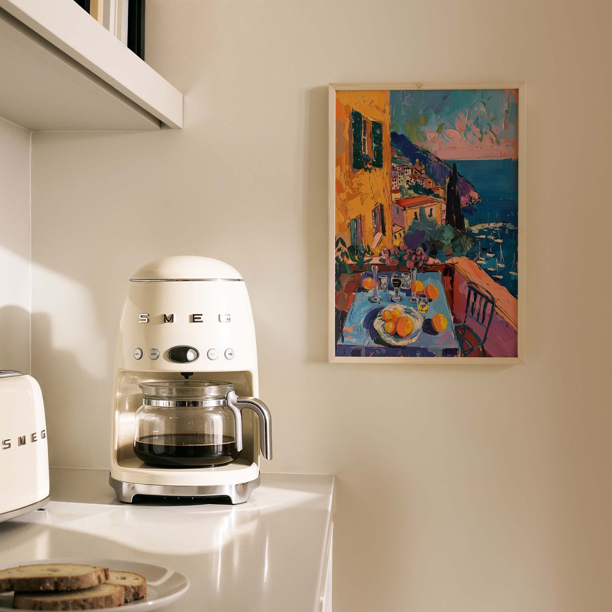 Amalfi Teras Sofrası Akdeniz İtalya Koleksiyonu Mutfak Duvar Tablosu