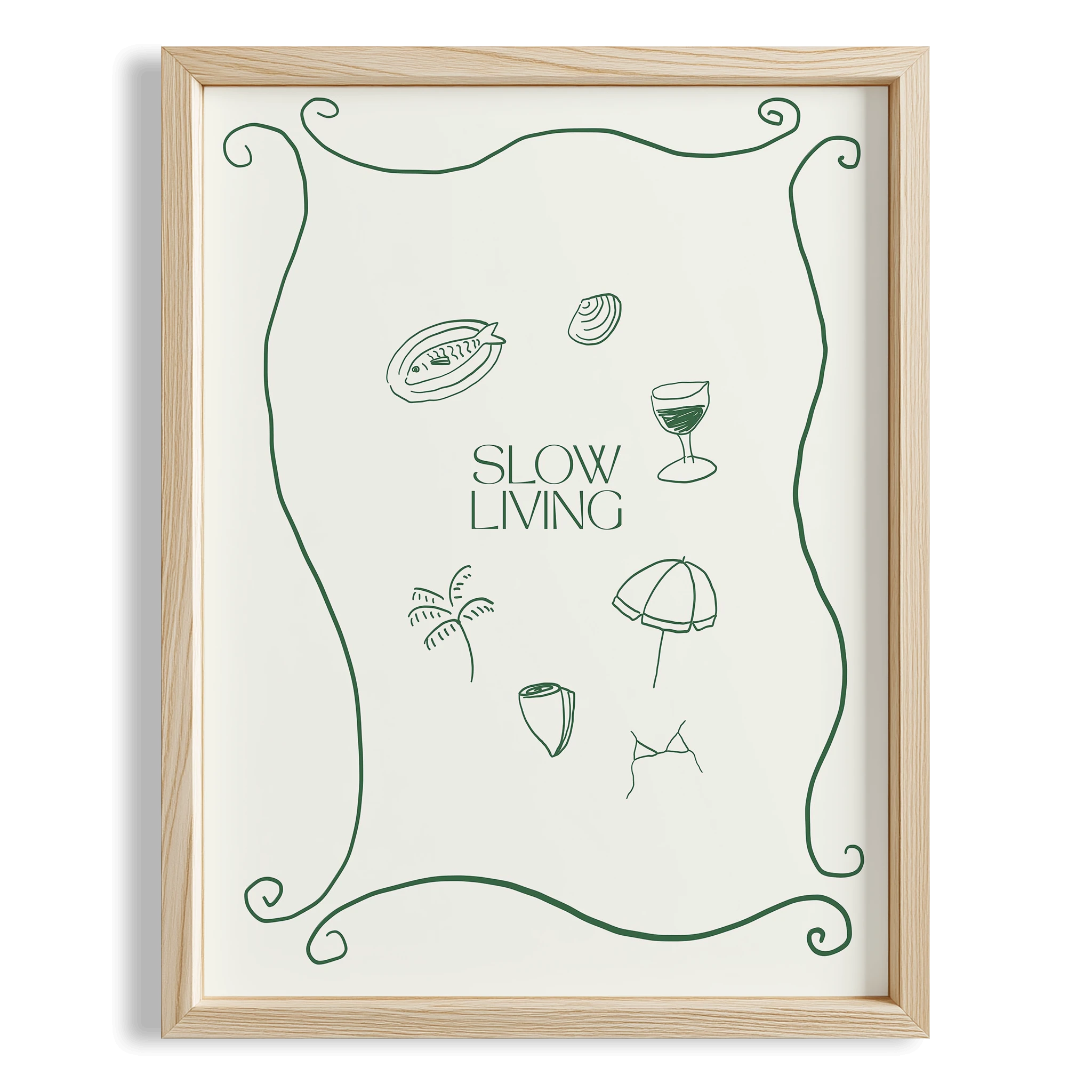 Costiera Slow Living İtalyanca Tipografi Mutfak Duvar Tablosu