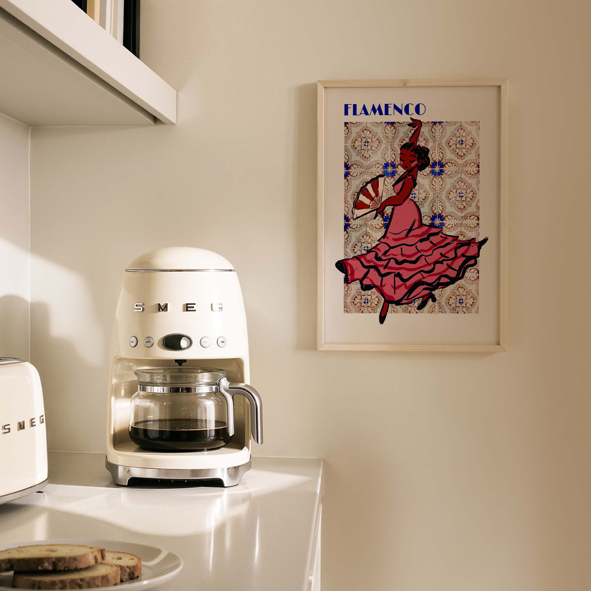 Flamenco Seramik Desen IV Akdeniz İspanya Koleksiyonu Mutfak Duvar Tablosu