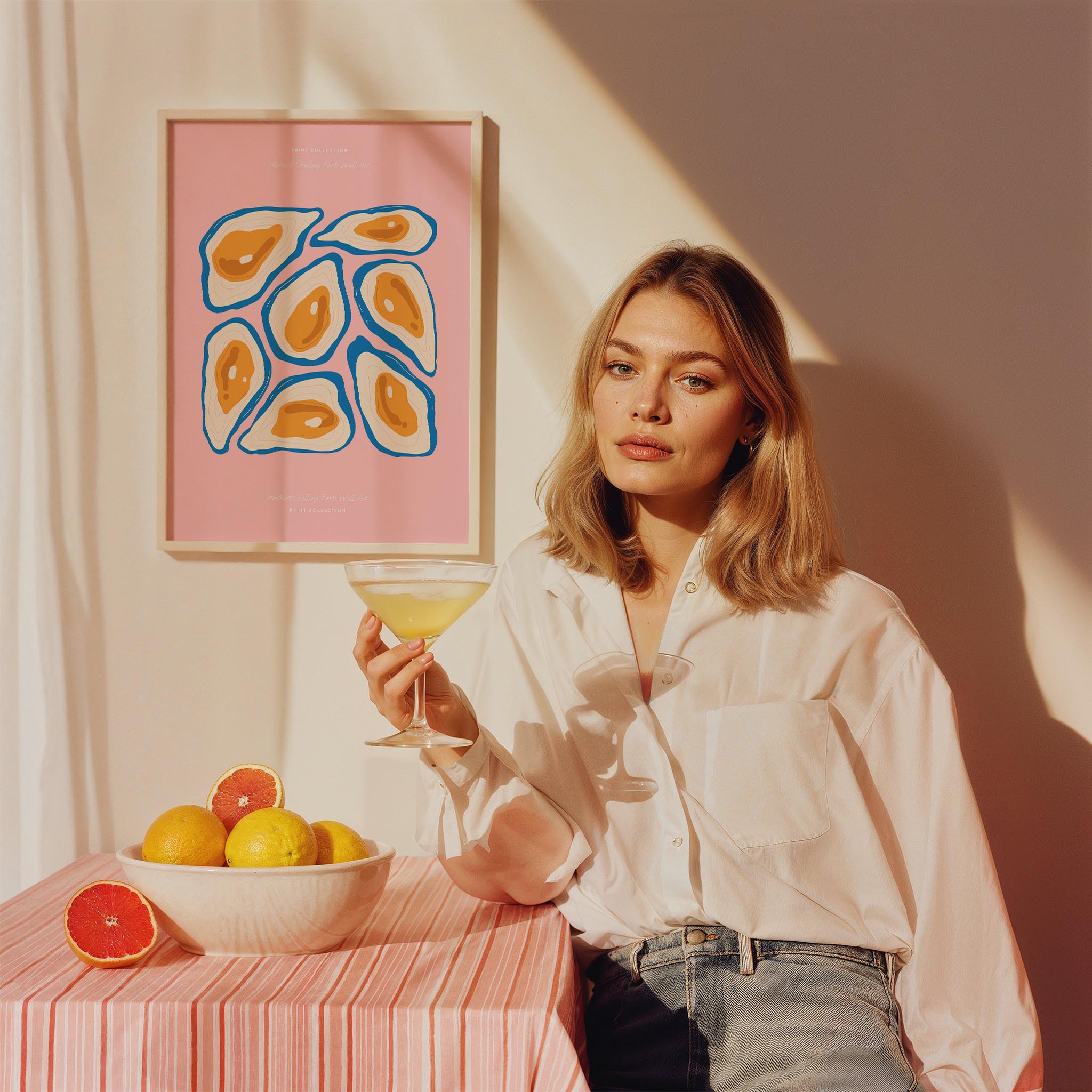 İstiridyeler Modern Food Akdeniz Koleksiyonu Mutfak Duvar Tablosu