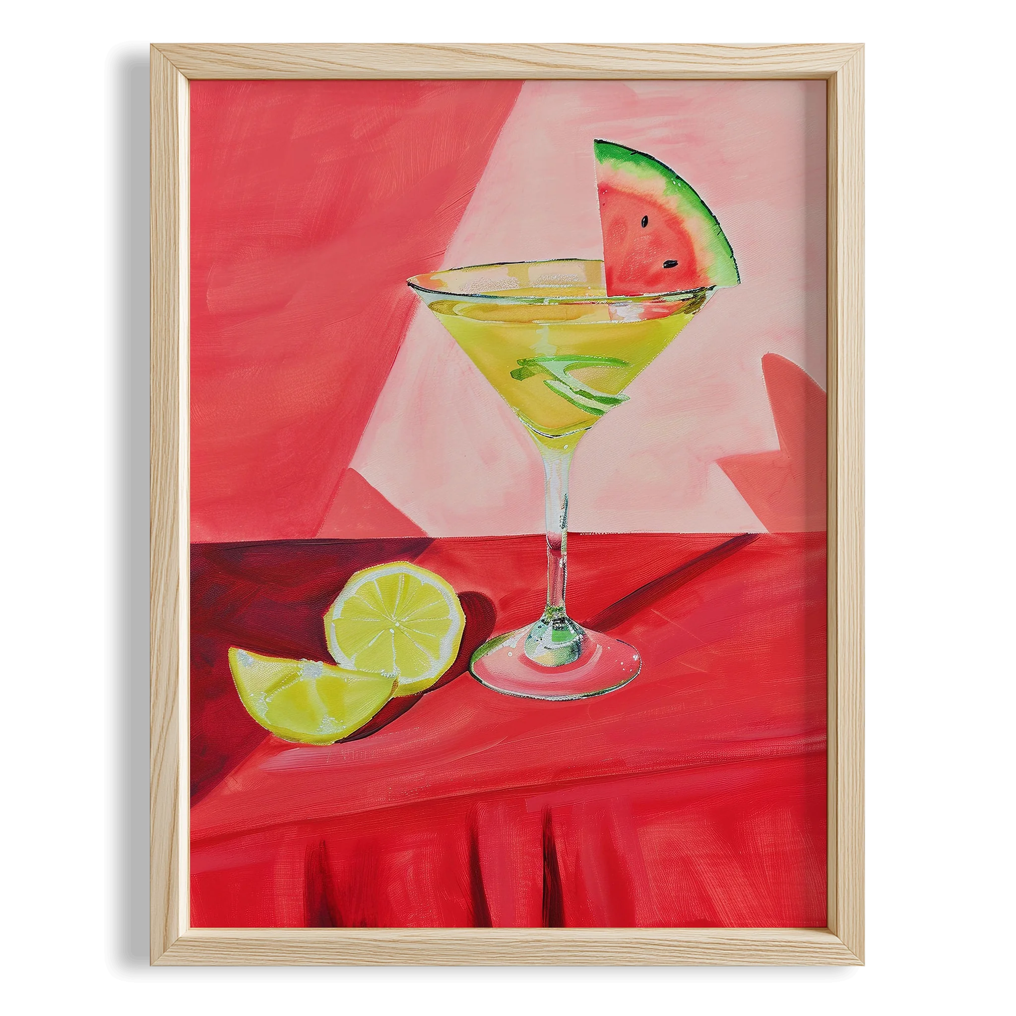 Karpuzlu Kokteyl Yaz İllüstrasyonu Mutfak Duvar Tablosu