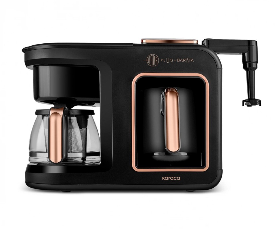 Karaca Hatır Plus Barista 6 in 1 Latte Cappuccino ve Közde Türk Kahve Makinesi Black Copper