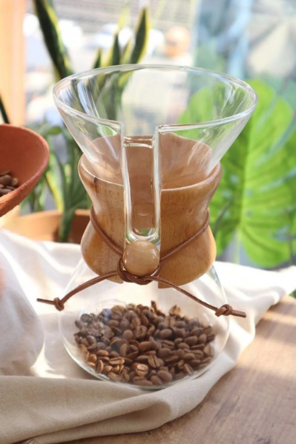 Ahşap Boyunlu Chemex Demleme Ekipmanı - 600 ml