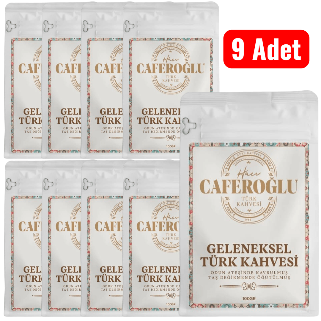 Odun Ateşinde Kavrulmuş Taş Değirmende Öğütülmüş Türk Kahvesi (9 Adet 100 Gram)