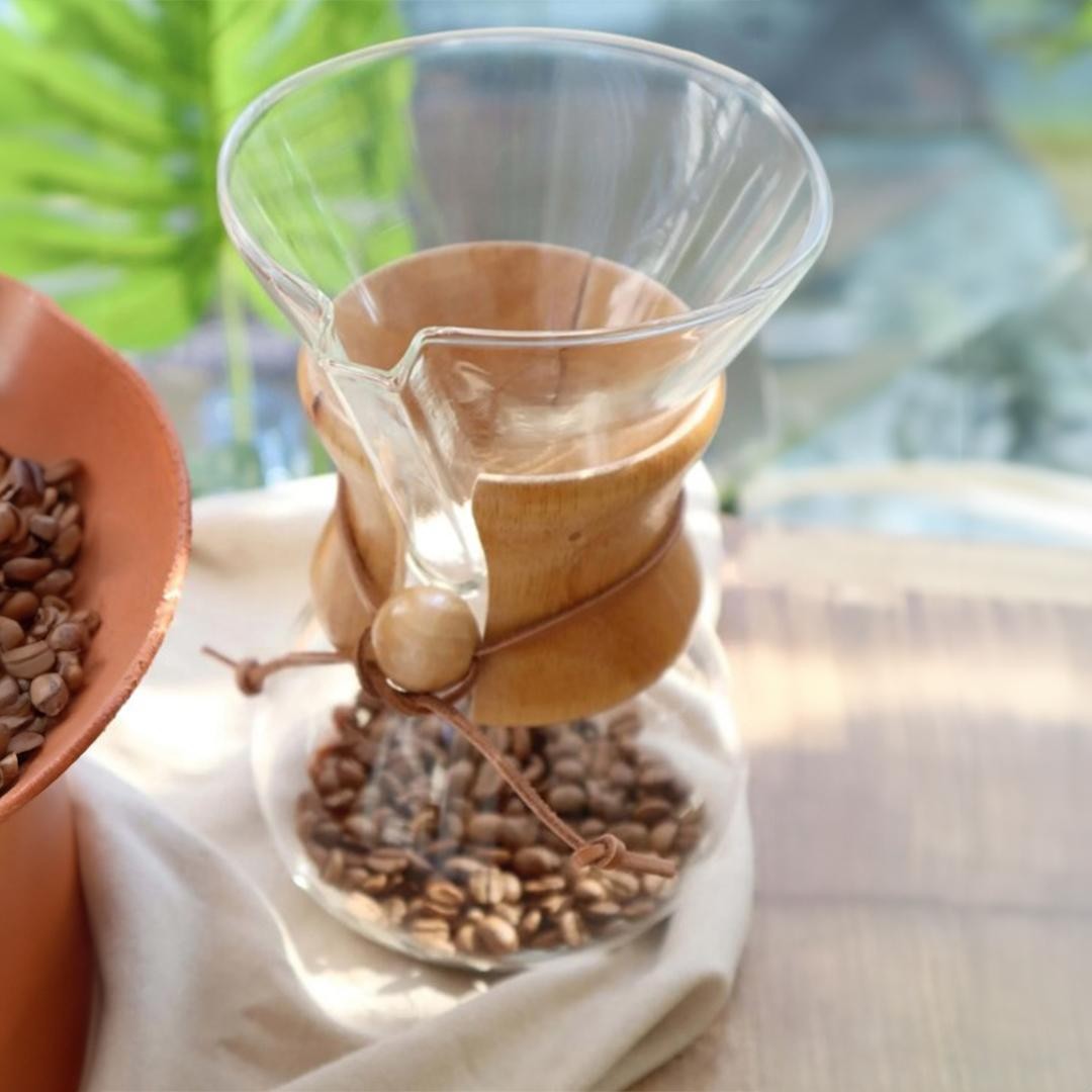 Ahşap Boyunlu Chemex Demleme Ekipmanı - 600 ml