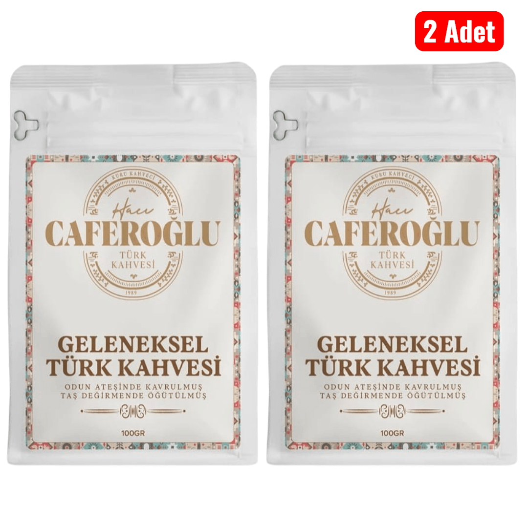 Odun Ateşinde Kavrulmuş Taş Değirmende Öğütülmüş Türk Kahvesi (2 Adet 100 Gram)