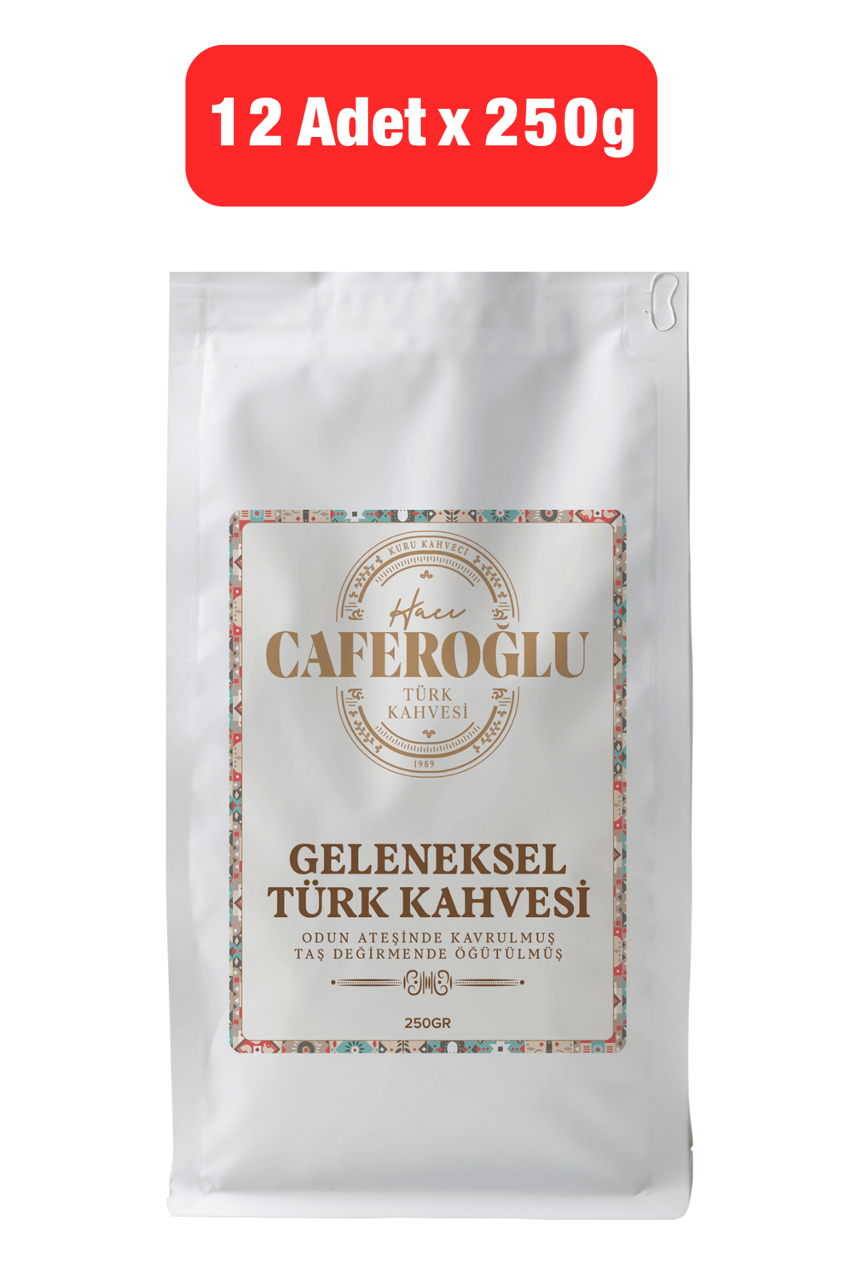 Odun Ateşinde Kavrulmuş Taş Değirmende Öğütülmüş Türk Kahvesi (12 Adet 250 Gr / 3 Kg)