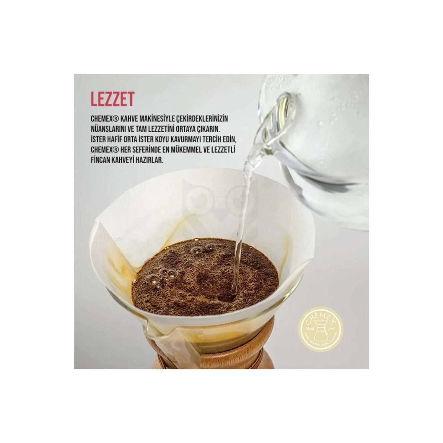 Chemex Uyumlu Filtre Kahve Kağıdı 6-8 Cup 100 Adet