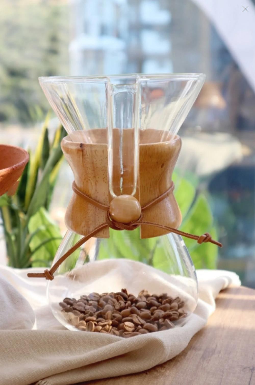 Ahşap Boyunlu Chemex Demleme Ekipmanı - 600 ml