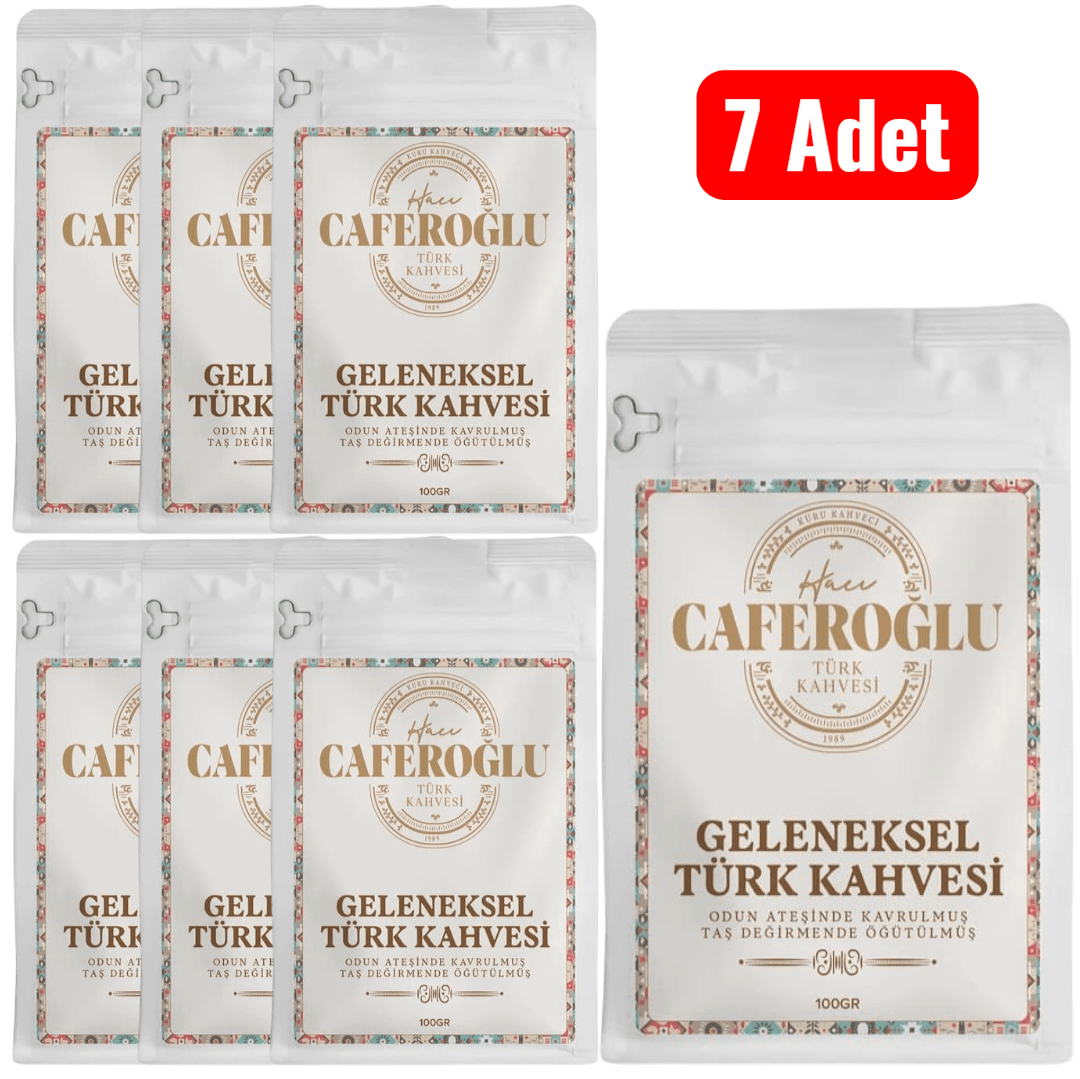 Odun Ateşinde Kavrulmuş Taş Değirmende Öğütülmüş Türk Kahvesi (7 Adet 100 Gram)