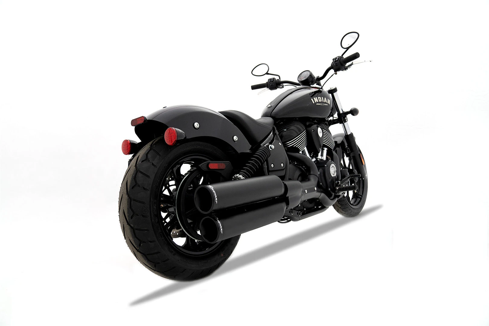 Indian Chief Slip-On Mufflers/Black/Black End Cap