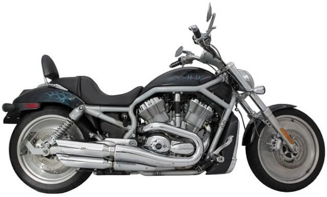 V-ROD Slash Cut Exhaust Pipes (BAFFLED) | Chrome