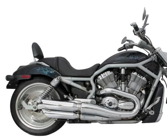 V-ROD Slash Cut Exhaust Pipes (BAFFLED) | Chrome