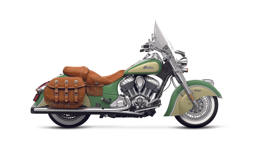 4" Slip-On Exhaust for Indian Touring/Roadmaster/Chieftan/Challenger/Springfield/Pursuit/Chrome / Chrome End Caps