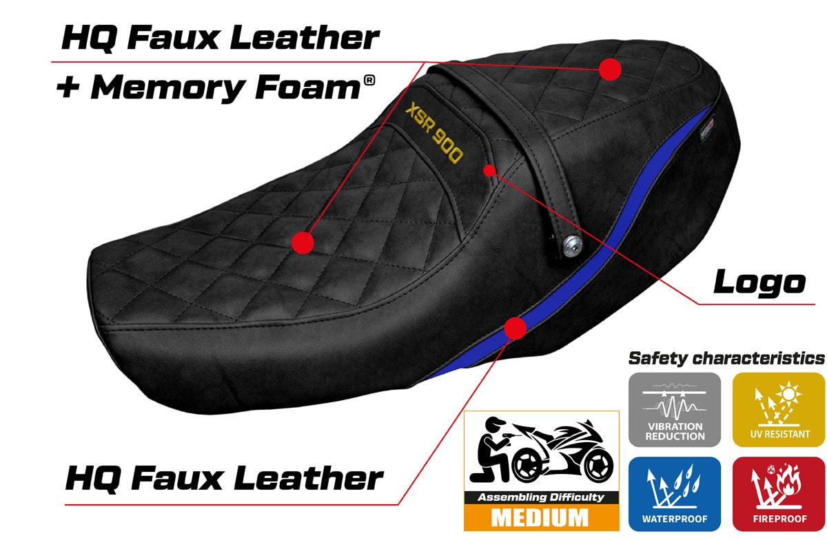 Seat cover compatible - Yamaha XSR 900 2022-2025 - mod Adeje Special Color Comfort System