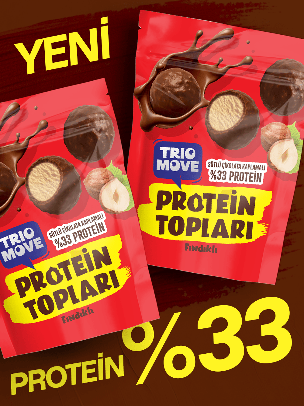 Sütlü Çikolata Kaplamalı Fındıklı Protein Topları (Şeker İlavesiz)