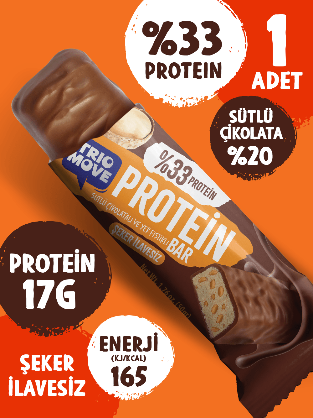 Çikolata Kaplamalı Protein Bar 4'lü Karışık Tanışma Paketi 50 gr X4 Adet (Paket 5)