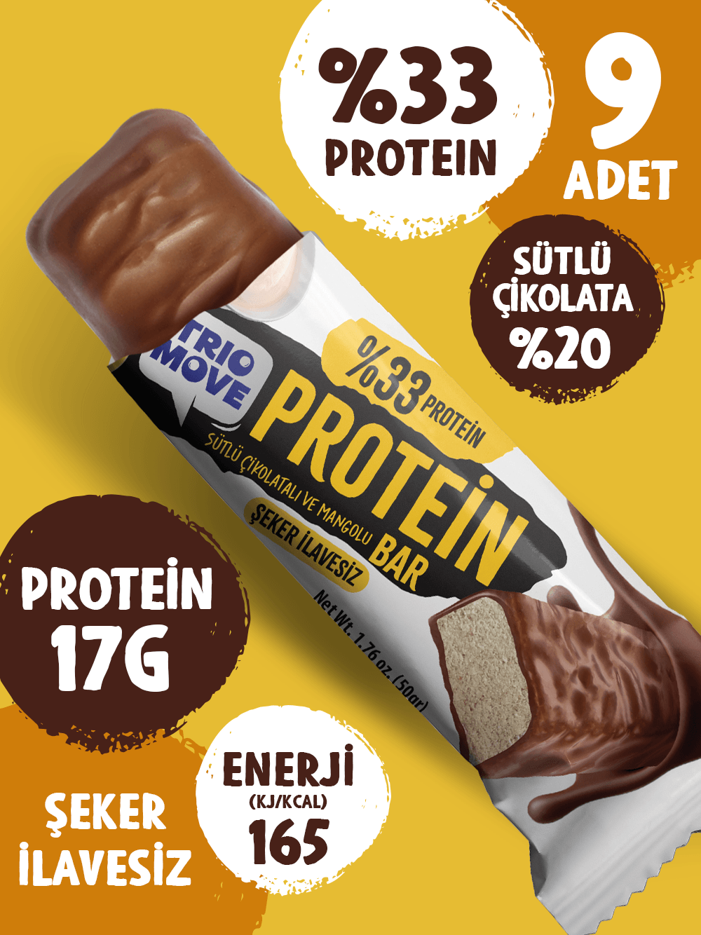 Çikolata Kaplamalı Protein Bar 4'lü Karışık Tanışma Paketi 50 gr X4 Adet