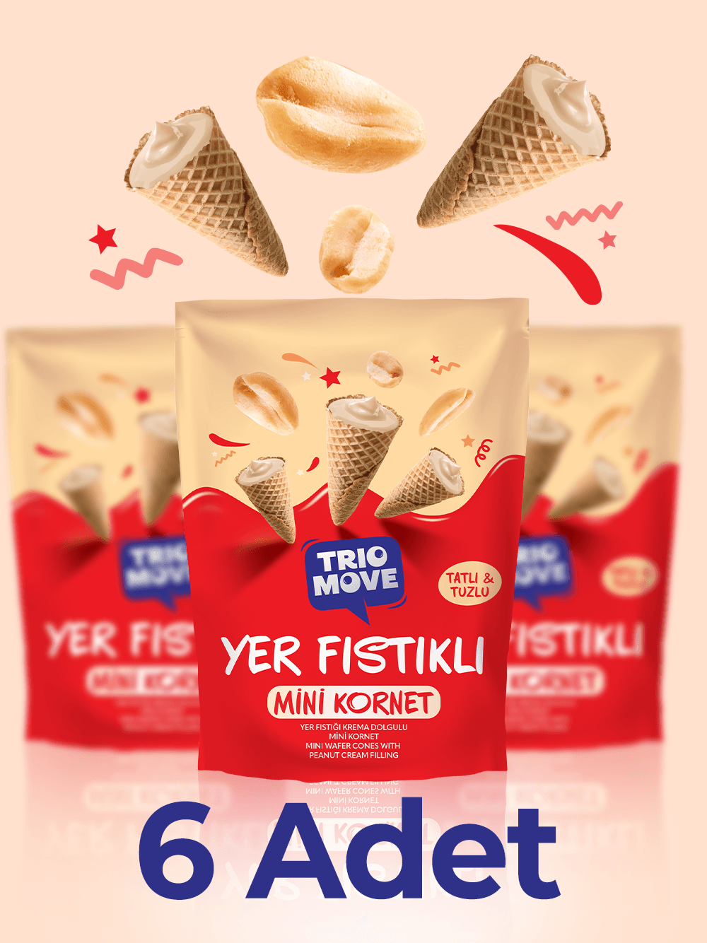 Mini Kornet - Yer Fıstığı Kremalı
