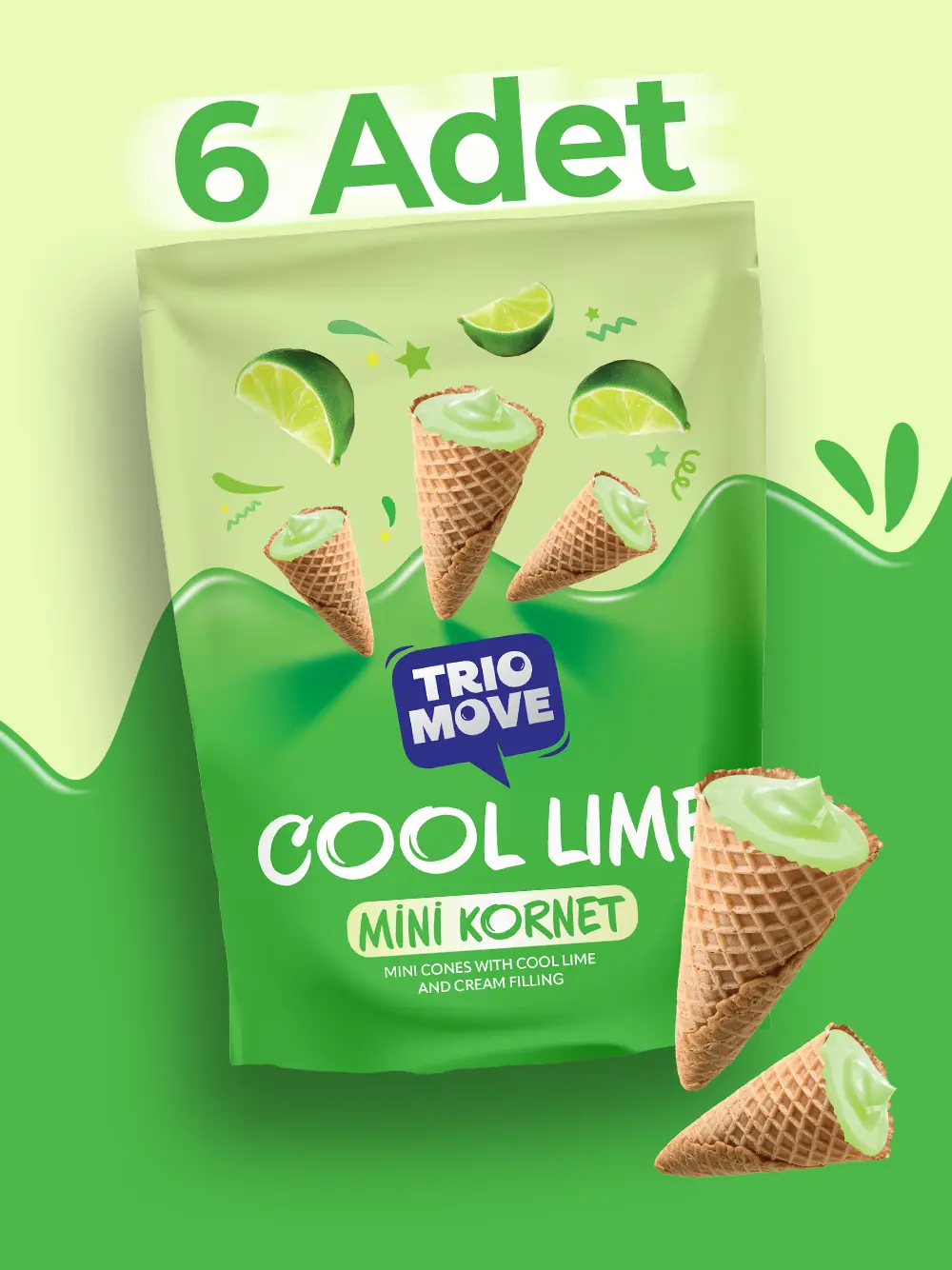Tiro Move Mini Kornet - Coll Lime Kremalı