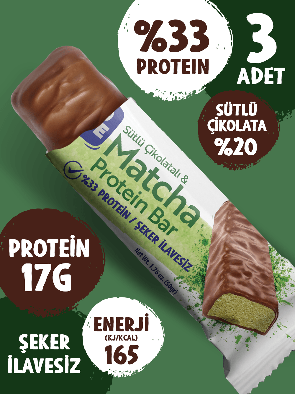 Çikolata Kaplamalı Detoks Protein Bar 9'lu Karışık Tanışma Paketi 50 gr X9 Adet (Paket 4)