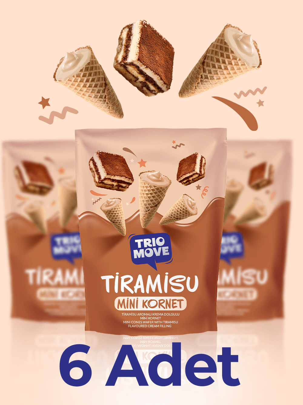 Mini Kornet - Tramisu Aromalı Kremalı