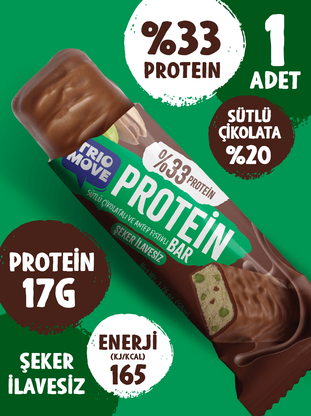 Çikolata Kaplamalı Protein Bar 4'lü Karışık Tanışma Paketi 50 gr X4 Adet (Paket 5)