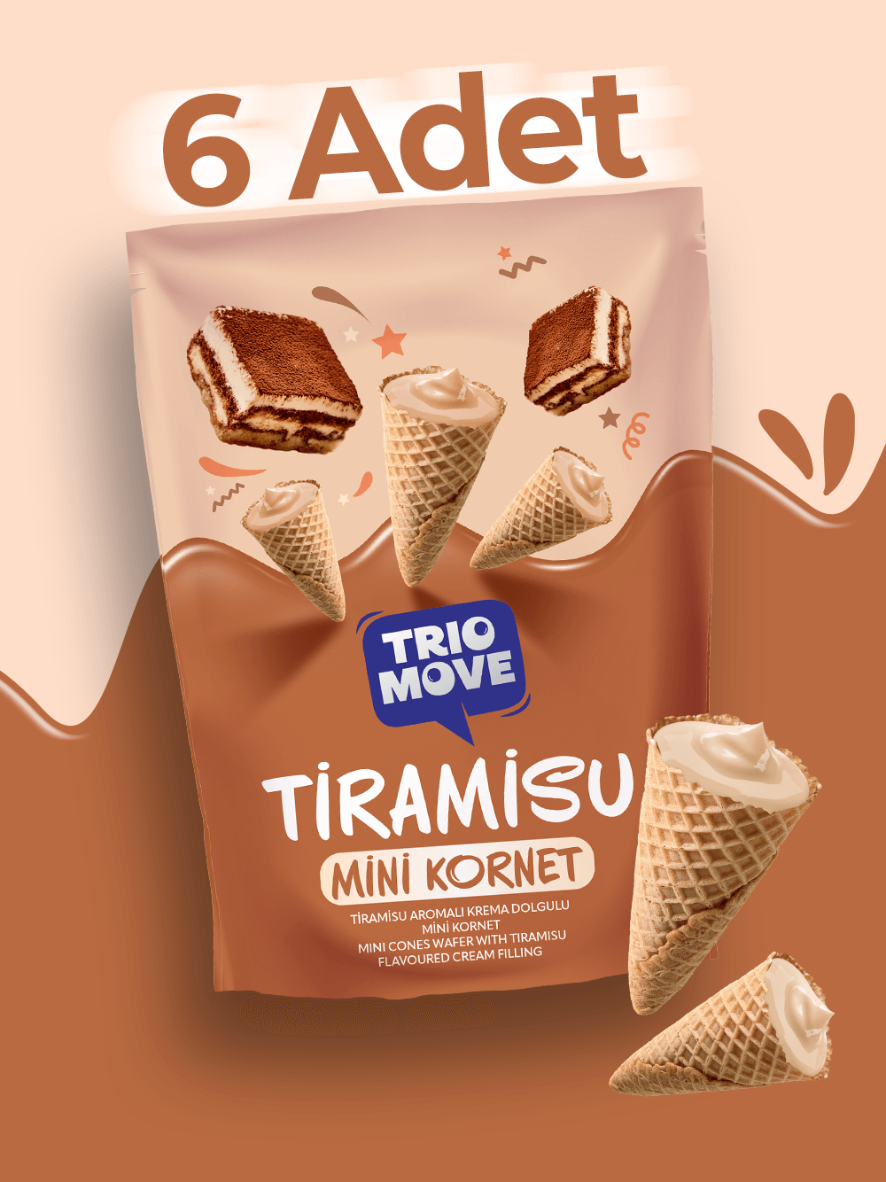 Mini Kornet - Tramisu Aromalı Kremalı