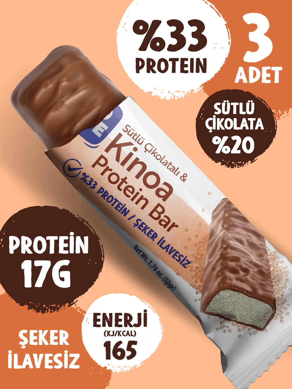 Çikolata Kaplamalı Detoks Protein Bar 9'lu Karışık Tanışma Paketi 50 gr X9 Adet (Paket 4)