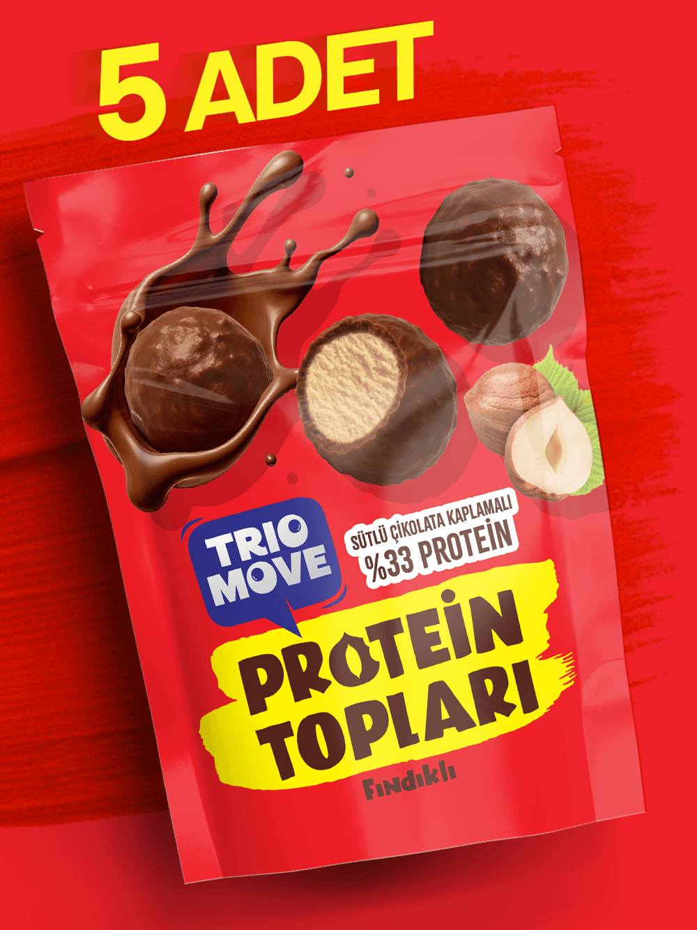 Sütlü Çikolata Kaplamalı Fındıklı Protein Topları (Şeker İlavesiz)