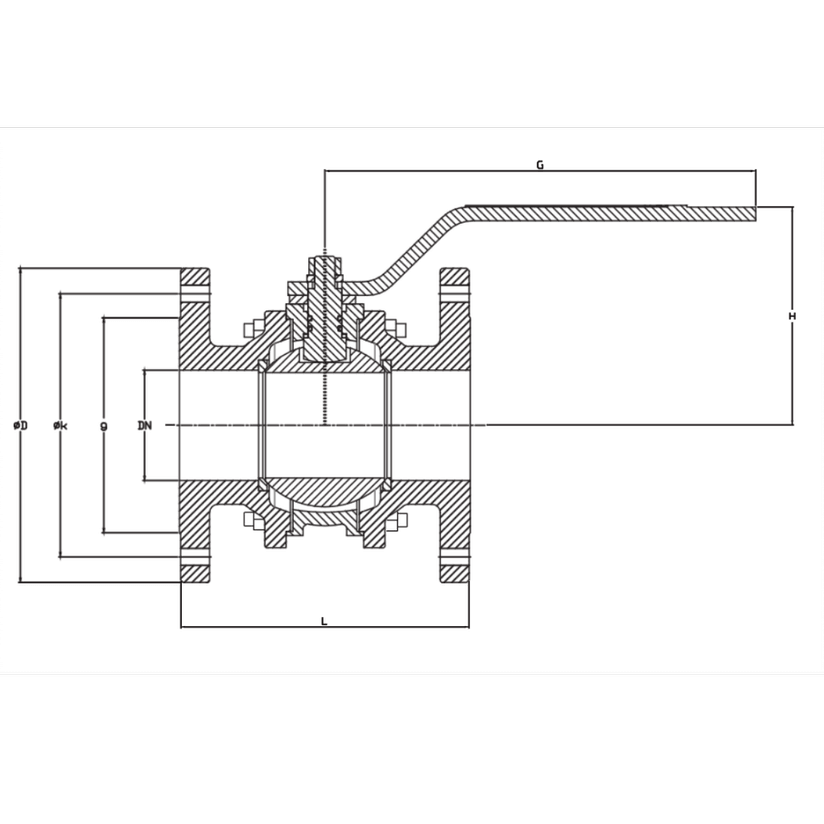 Unival Dn200 Flanşlı Küresel Vana Pn-16 3Parçalı