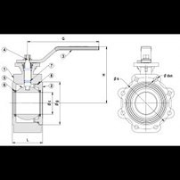 Duyar Dn150 Pn-16 3 Parçalı Pik Döküm Küresel Vana T-0530