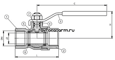 Duyar 1 1/4" Dişli Küresel Vana T-2110