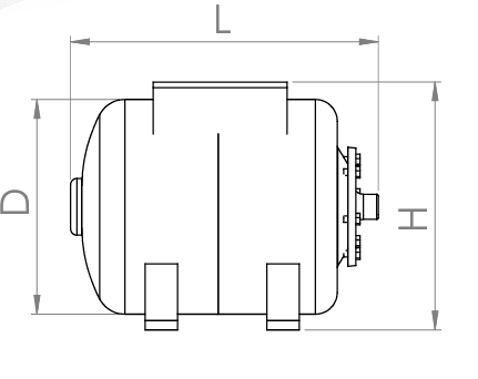 Wenta 24 Lt. 10 Bar Kapalı Yatık Genleşme Tankı  / Hidrofor Tankı (Değiştirilebilir EPDM membranlı)