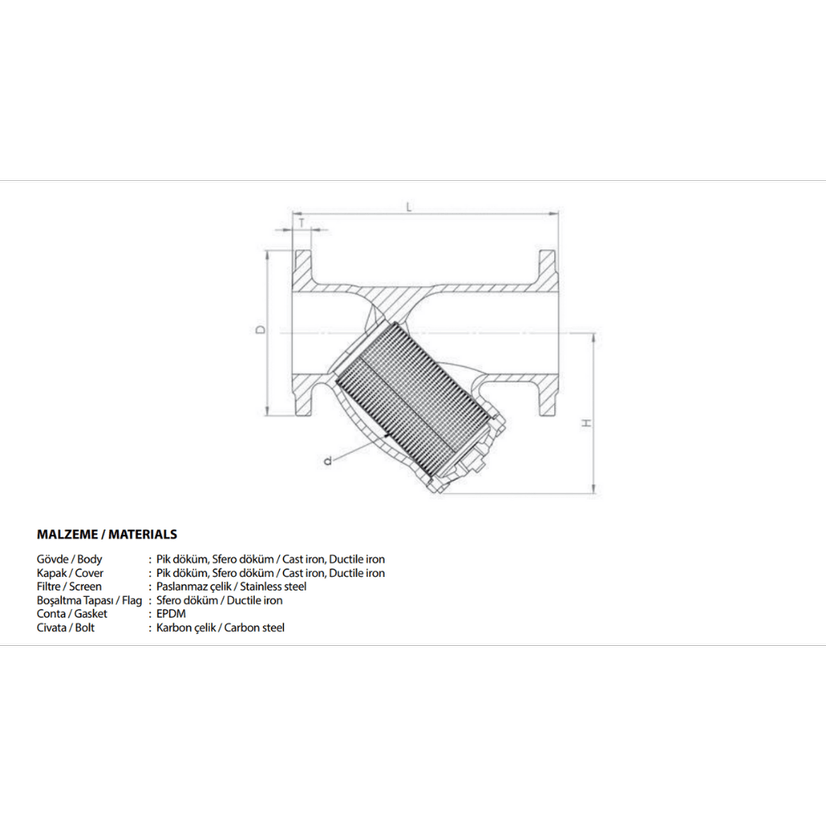 Unival Dn150 Flanşlı Pislik Tutucu