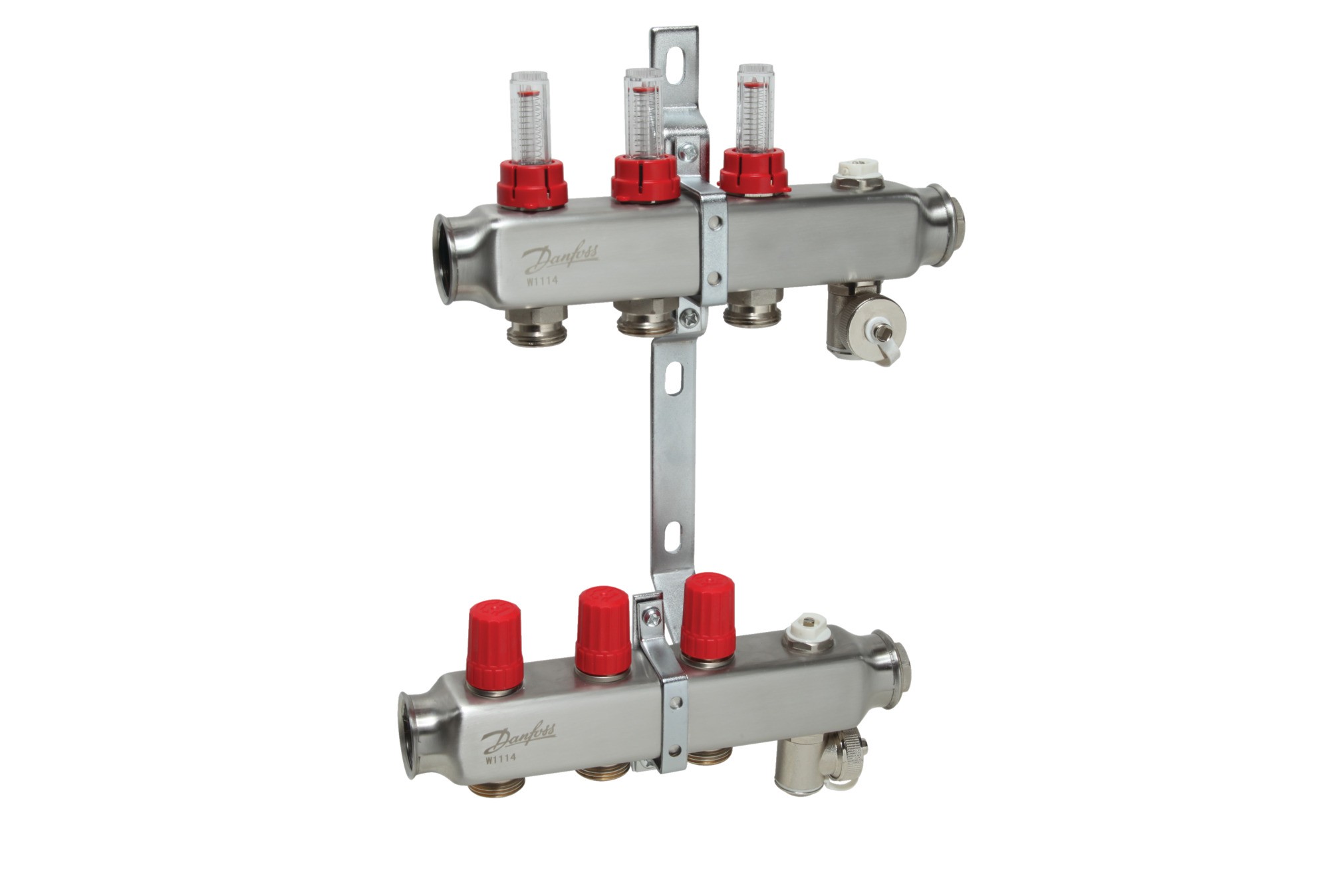Danfoss SSM 3F 3 Devreli Yerden Isıtma Kollektörü - Debimetreli, Paslanmaz Çelik