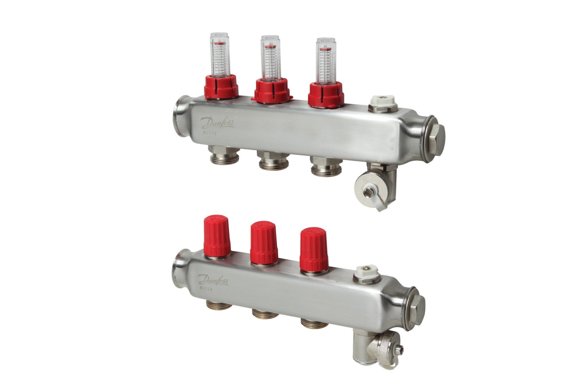 Danfoss SSM 3F 3 Devreli Yerden Isıtma Kollektörü - Debimetreli, Paslanmaz Çelik