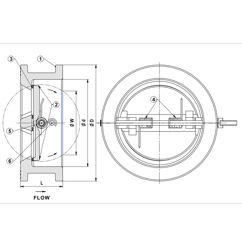 Duyar Dn100 ( Kırmızı)  Çift Klapeli Çekvalf T-0330