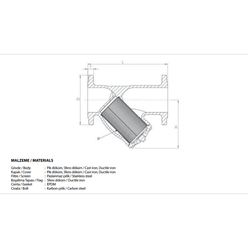 Unival Dn25 Flanşlı Pislik Tutucu