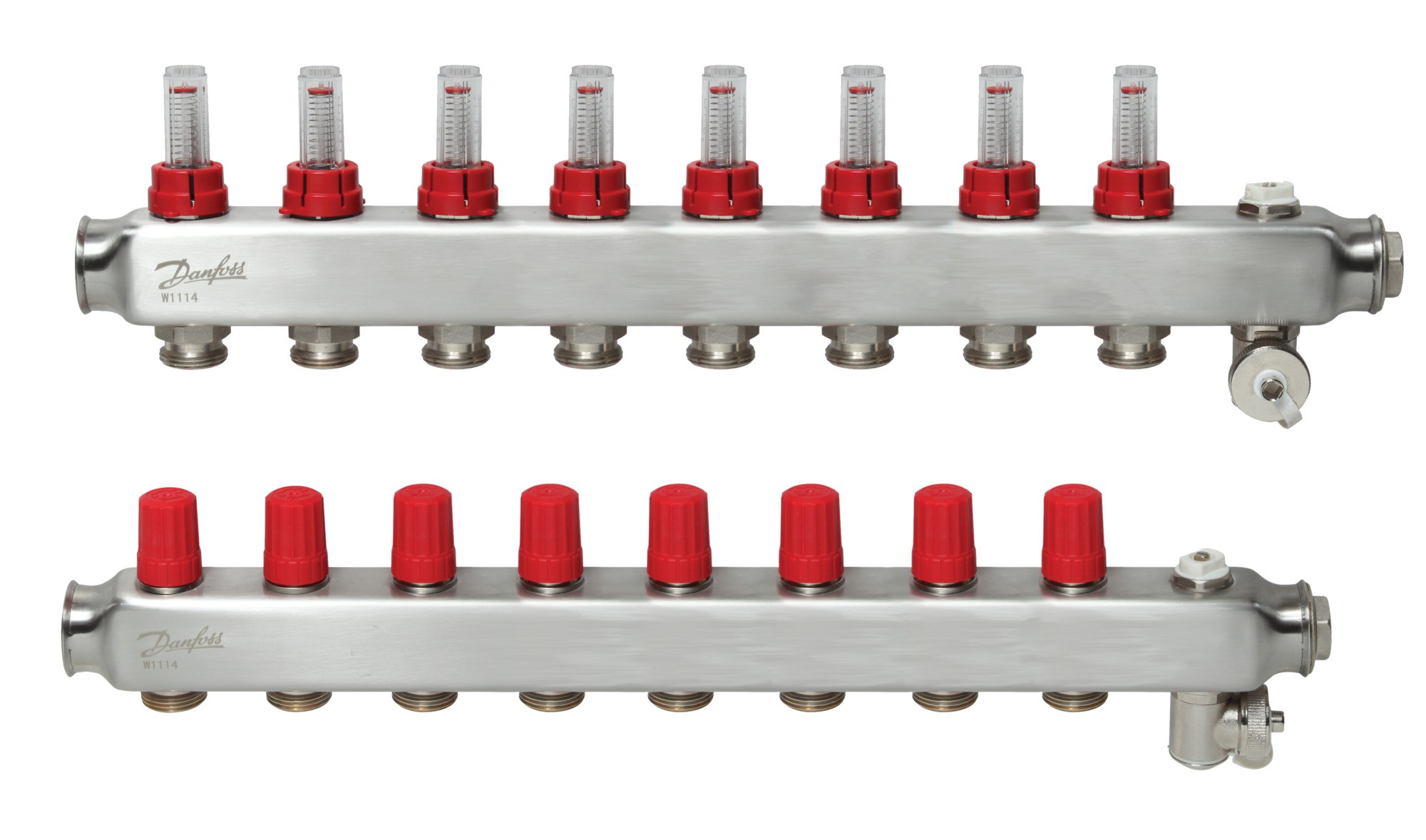 Danfoss SSM 8F 8'li Yerden Isıtma Kollektörü | Debimetreli, Paslanmaz Çelik